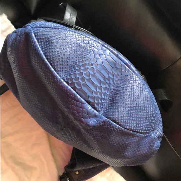 Kenneth Cole Navy Python Hobo Bag - Picture 4 of 8